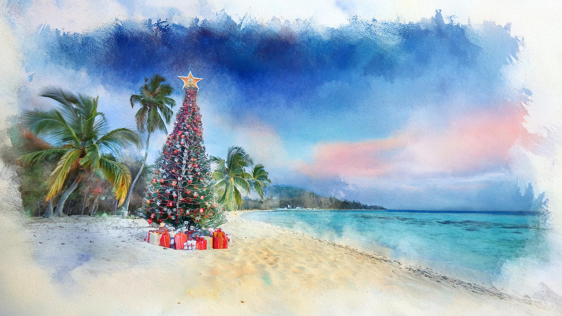 Weihnachtsbaum am Strand